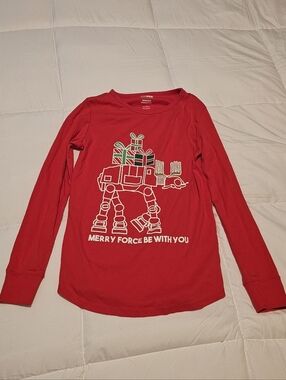 Star Wars Holiday Graphic Long-Sleeve Sleep Shirt - Merry Force Be With You